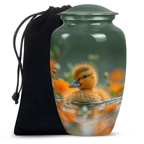 Golden Blossom Duckling - Funeral Urns For Human Ashes Adult - Large Urns For Human Ashes - Cremation Urn For Ashes - Adult Urns For Men - Urns For Adult Female (10 inch)