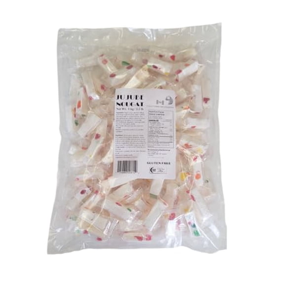 Italian Jujube Nougat Candies Soft & Chewy Fruity Nougat Candy, 2.2lb Bulk Bag, Party-Ready, Gift-Friendly Sweets, Assorted Fruit Flavors