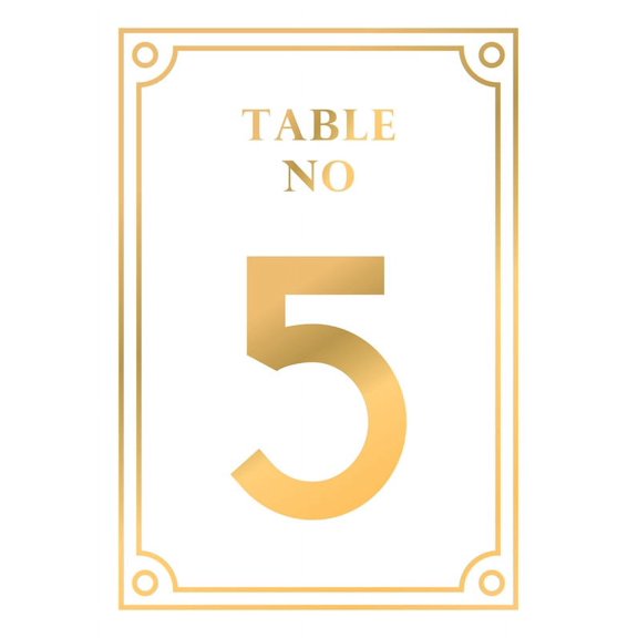 Golden Border 1-50 Pcs Wedding Table Number Cards With Head Table Double Sided Anniversary Birthday Bridal Shower Party 4x6 Inch