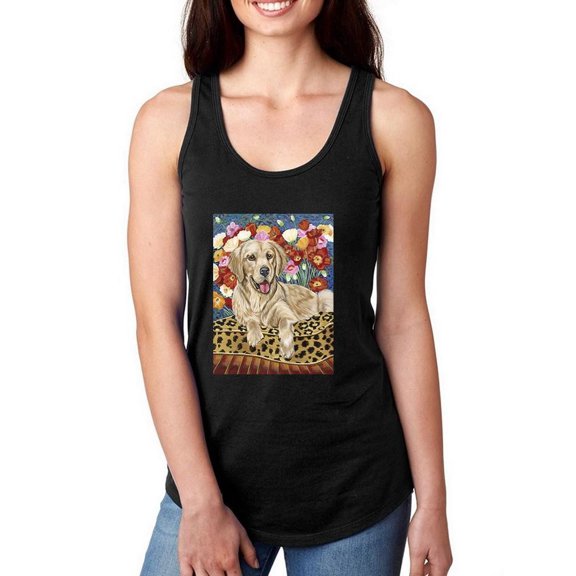 Golden Boy Retriever Racerback Tank Women -Carolee Vitaletti Designs, Female x-Small