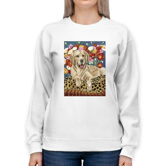 Golden Boy Retriever Sweatshirt Women -Carolee Vitaletti Designs, Female x-Large