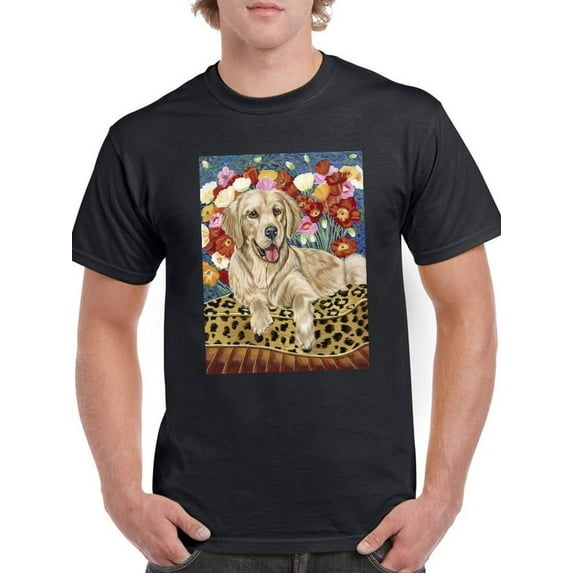 Golden Boy Retriever T-Shirt Men -Carolee Vitaletti Designs, Male Medium