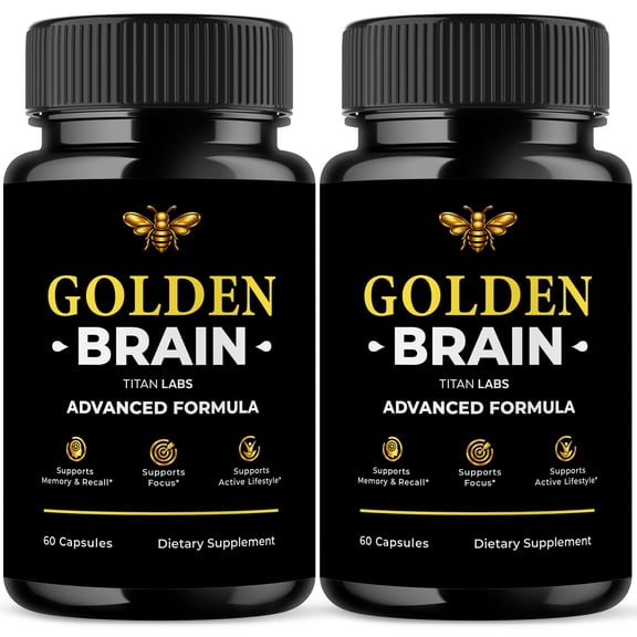 Golden Brain Advanced Brain Support Pills Formula Supplement GoldenBrain Capsules (2 Pack)