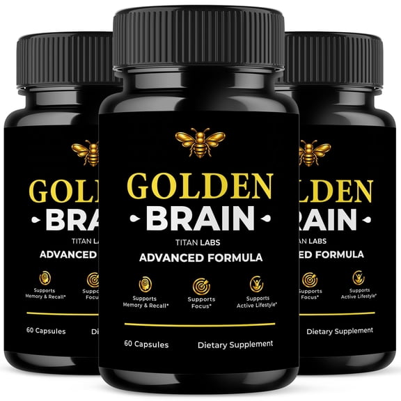 Golden Brain Advanced Brain Support Pills Formula Supplement GoldenBrain Capsules (3 Pack)