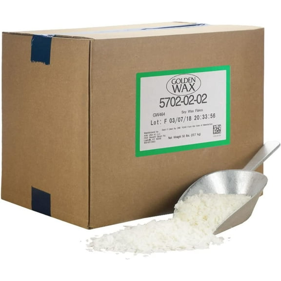 Golden Brand 464 Soy Wax Flakes, All Natural Soy Wax Wholesale Wax for Candle Making Supplies (45 LB), White, GW-464