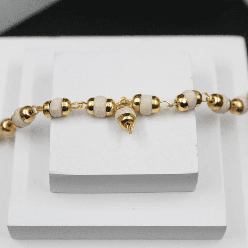 Golden Brass Cap Original Rama Tulsi Bead Mala|Spiritual Necklace Chain ...