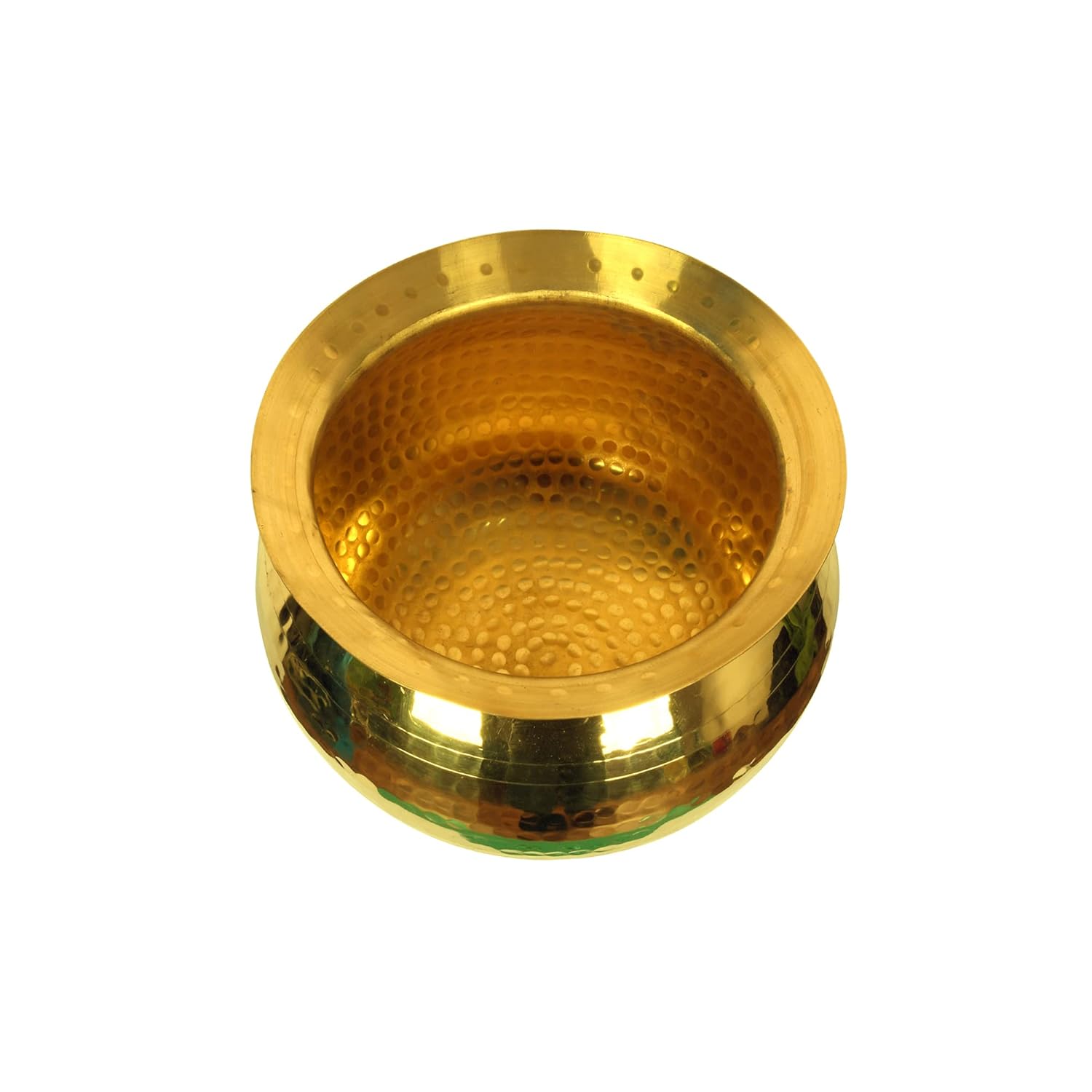 Small Handi Golden Brass Handi For Cooking Food - Water Capacity 1 Litre - Small ...