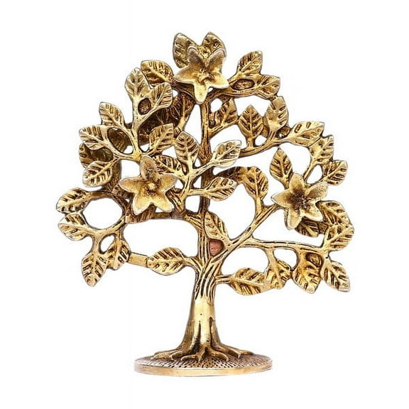 Golden Brass Kalpavriksha Tree Symbol of Prosperity for Home or Gift