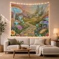 thumbnail image 1 of Golden Brick Road in Fantasy Meadow with Glowing Mushrooms, Dreamy Fantasy for Nature Lovers, Enchanted Landscape Art, Mother's Day Gift, Tapestry Wall Hanging for Bedroom and Living Room, 1 of 7