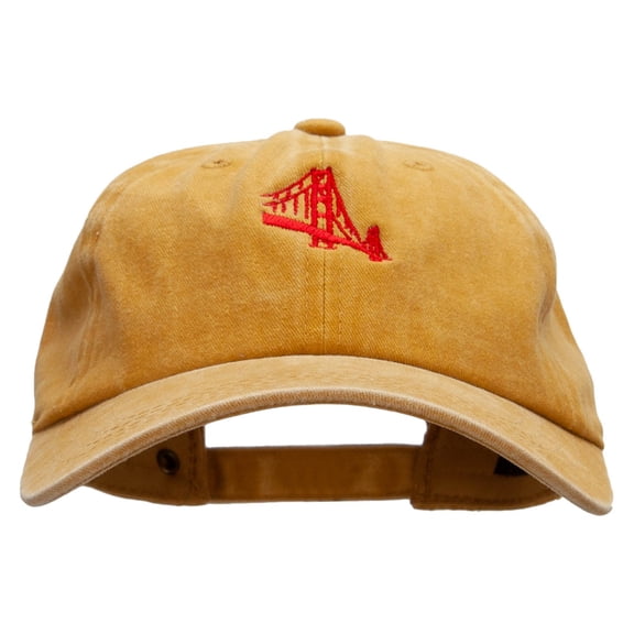 Golden Bridge Embroidered Unstructured Cotton Cap - Gold OSFM
