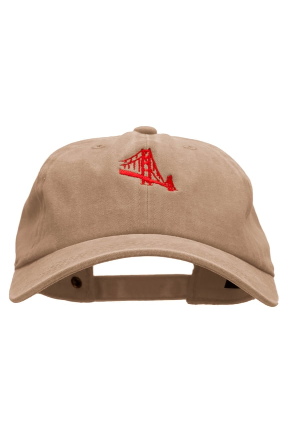 Golden Bridge Embroidered Unstructured Cotton Cap - Khaki OSFM