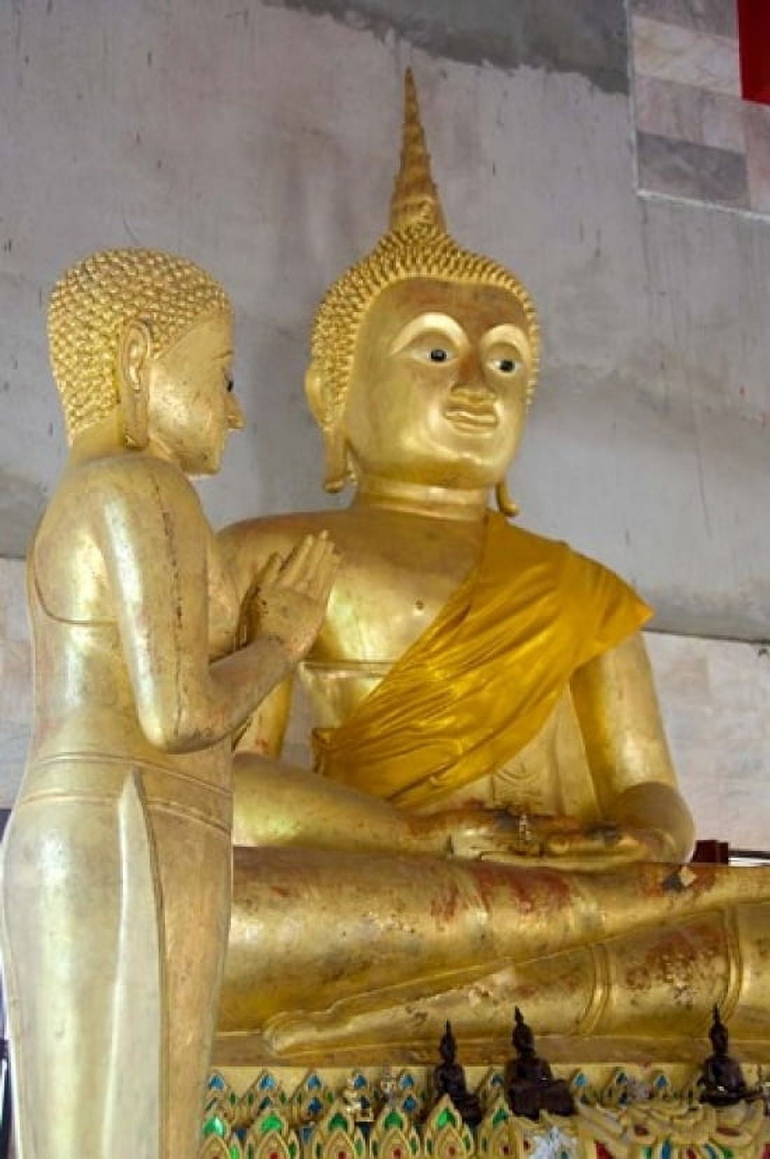 Golden Buddha statue at Khunaram Temple Island of Ko Samui Thailand Canvas Art - Cindy Miller Hopkins DanitaDelimont (24 x 36)
