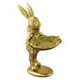 thumbnail image 1 of Golden Bunny Figurine Jewelry Ring Tray, Standing Decorative Rabbit Statue Ornament for Home Desktop Table Decor, Easter Decor & Perfect Gift(2Pcs), 1 of 7