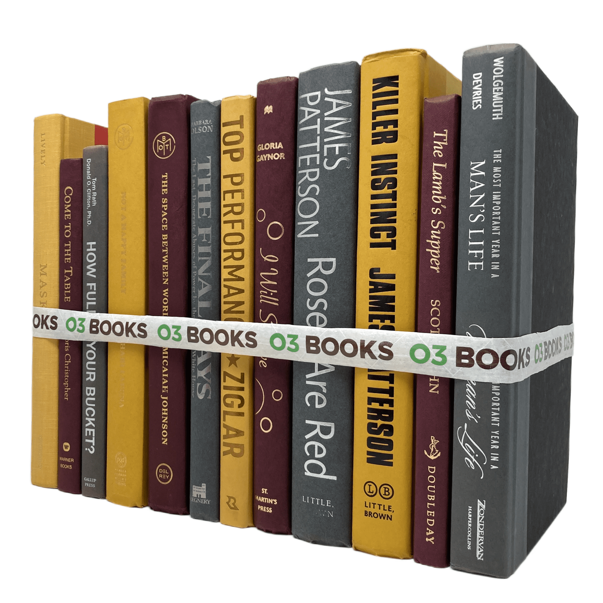 Golden Burgundy Decorative Books Yellow, Burgundy and Lightgray ...