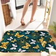 thumbnail image 1 of Golden Butterflies 16x24 Flannel Bath Mat for Bathroom, Anti-Slip Backing Soft Bathroom Rug, Washable Water Absorbent Mat, 1 of 9