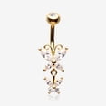 thumbnail image 1 of Golden Butterfly Duo Sparkle Belly Button Ring, 1 of 4