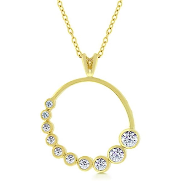 Golden CZ Circlet Pendant
