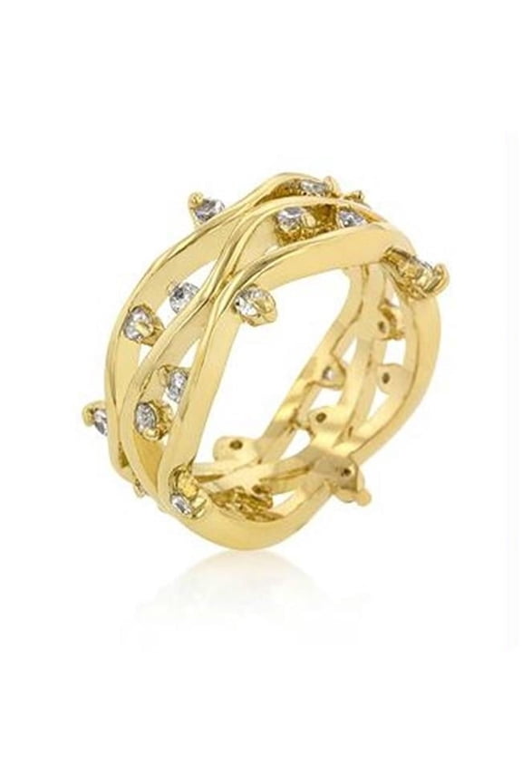 Golden CZ Vines Ring- <b>Size :</b> 05