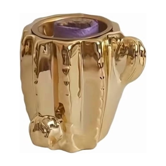 Golden Cactus Ceramic Incense Burner Triangle Aroma Diffuser Home Decor