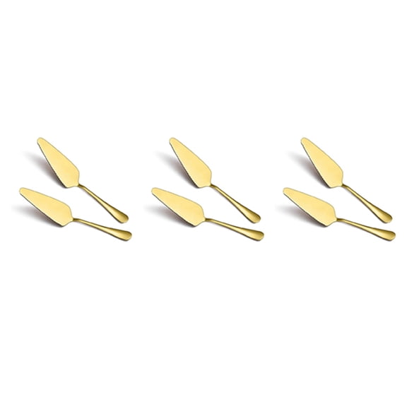 Golden Cake Pie Server, Wedding Cake Knife and Server Set,6 Pieces,6 x Cake spatulas,Golden