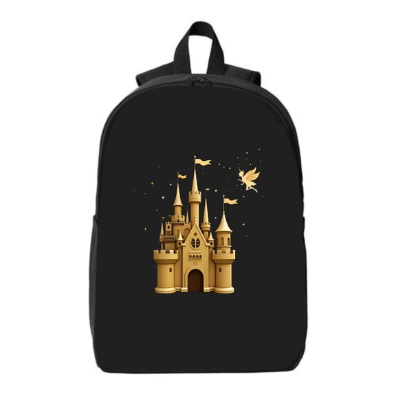 Golden Castle Design Laptop Backpack - Fits 15 " Laptop & iPad Features Spires Stylish Travel Bag with Zipper & Straps