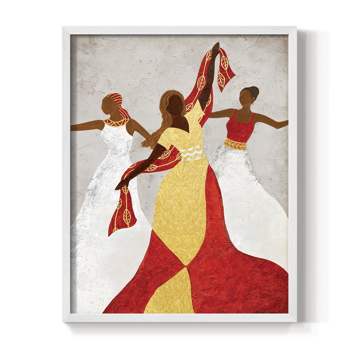 Golden Celebration in White Solid Wood 8 x 10 Framed Print