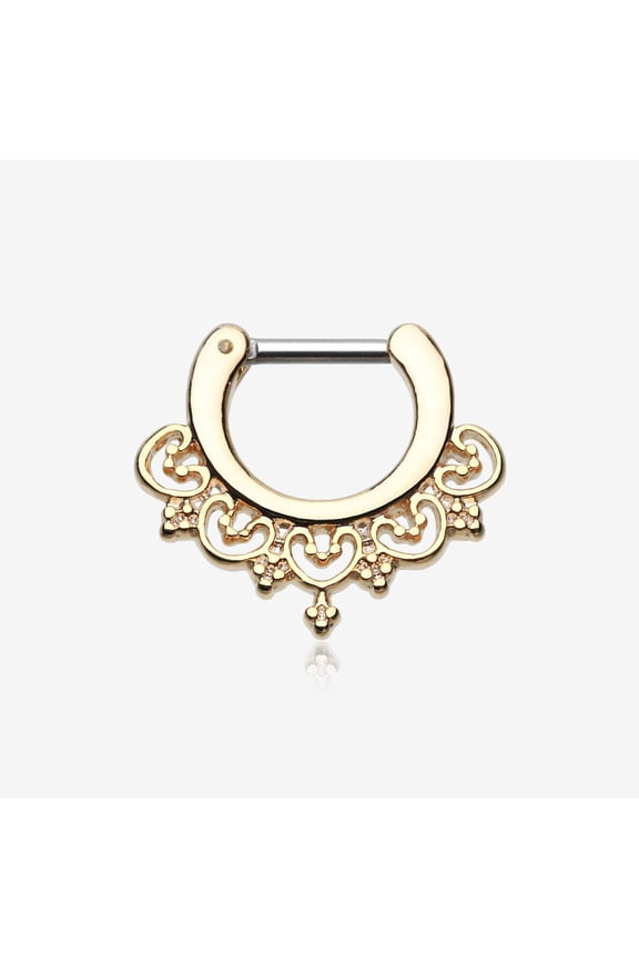 Golden Celestial Filigree Septum Clicker