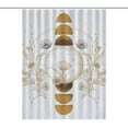 thumbnail image 1 of Golden Celestial Floral Moon Design Cloth Fabric Bathroom Decor Set with Hooks, 1 of 6