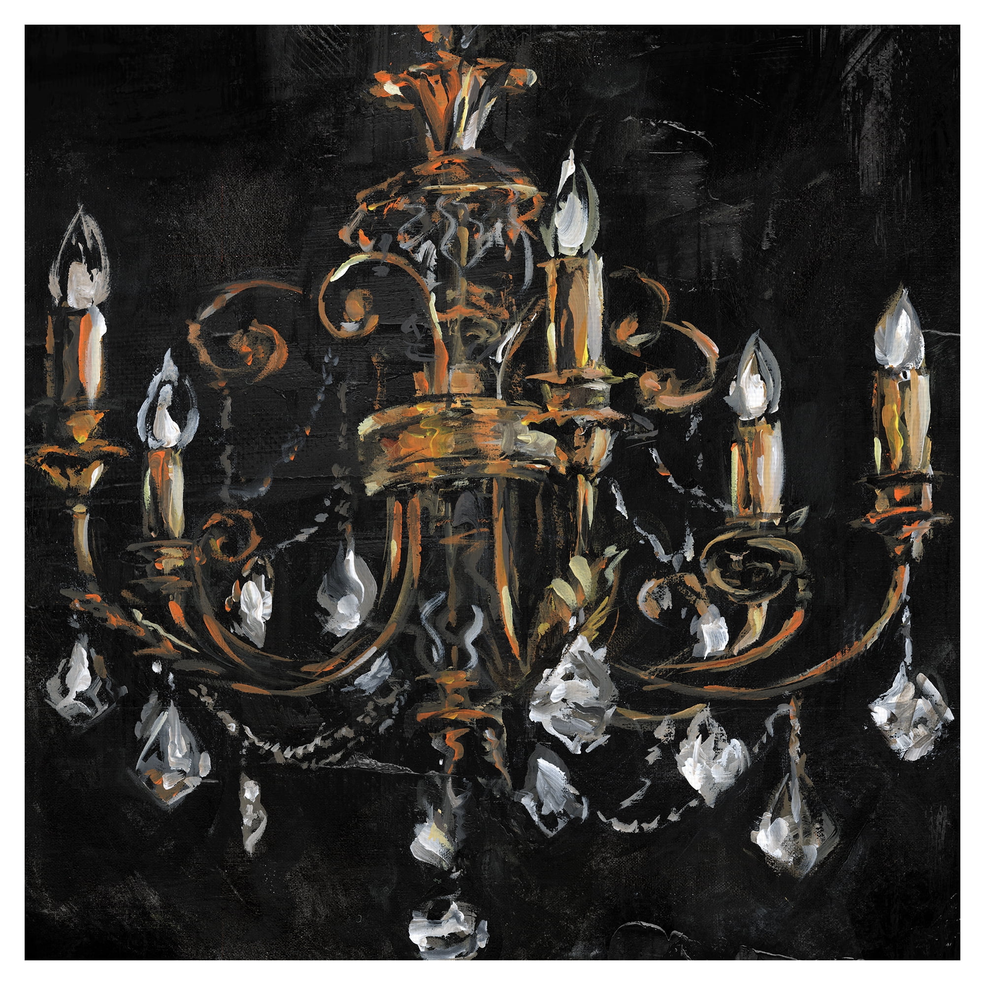 Golden Chandelier by Willowbrook Fine Art Canvas Art Print