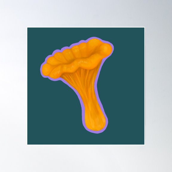 Golden Chanterelle Poster Wall Art, Modern Wall Decor, 16x16 UNFRAMED