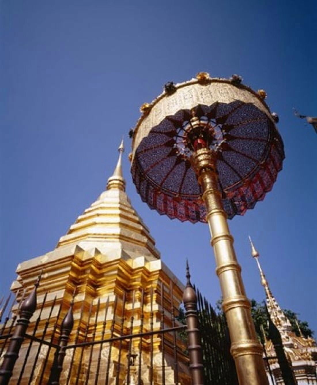 Golden Chedi Wat Phrathat Doi Suthep Chiang Mai Province Thailand Canvas Art - Panoramic Images (36 x 32)