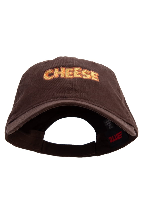 Golden Cheese Logo Embroidered Garment Washed Cotton Twill Cap - Dk Brown OSFM