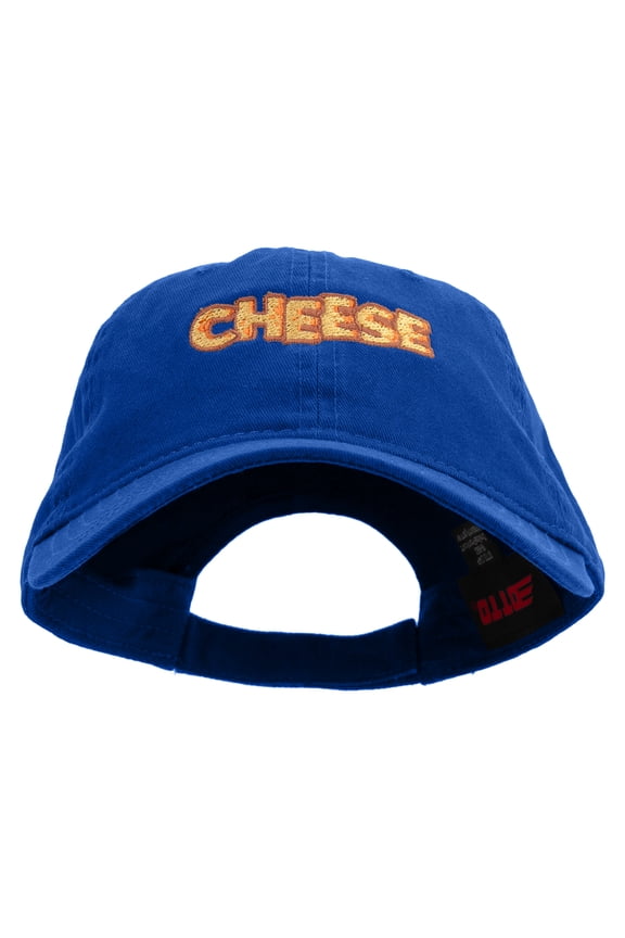 Golden Cheese Logo Embroidered Garment Washed Cotton Twill Cap - Royal OSFM
