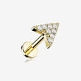 thumbnail image 1 of Golden Chevron Arrow Sparkle Top Internally Threaded Steel Flat Back Stud Labret, 1 of 4