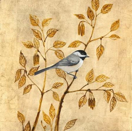Golden Chickadee Canvas Art - Arnie Fisk (24 x 24)