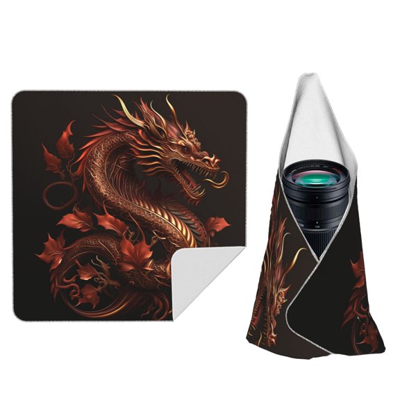Golden Chinese Dragon Red Art Magic Self-Adhesive Camera Wrap, Anti-Scratch & Dust-Proof Protective Equipment Cloth 10x10