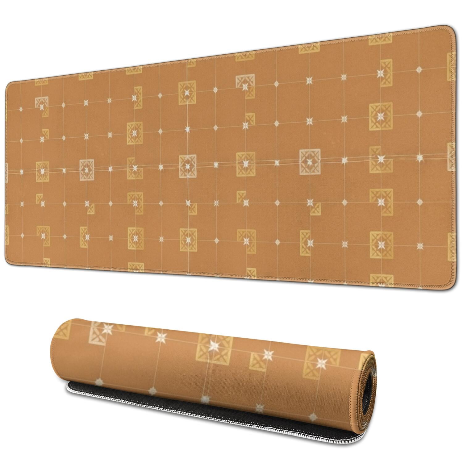Golden Christmas Pattern Extended Large Mouse Pad, Gaming Desk Pad with ...