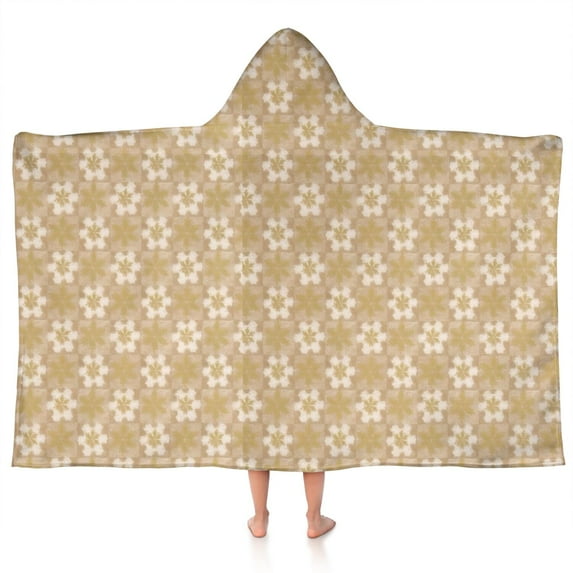 Golden Christmas Pattern Hooded Bath Towel,50"x30" for Ages 3 To 12 Kids, Quick Dry Lightweight Soft Microfiber Hood Beach Towel Cover Up for Kids