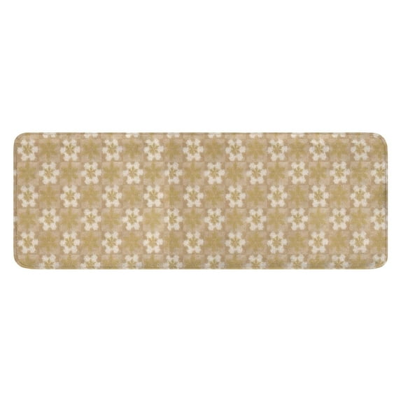 Golden Christmas Pattern Kitchen Rug Mat,Kitchen Runner Rugs Non Skid Washable,Decorative Kitchen Floor Mats for Kitchen,Sink,Laundry,17"x47.2"