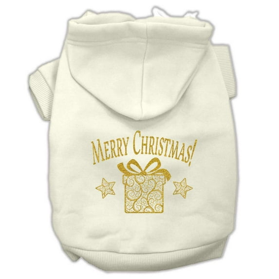Christmas Pet Dog Cat Hoodie Screen Printed, "Golden Christmas Present"