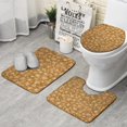 thumbnail image 1 of Golden Christmas Snowflake Pattern Bathroom Rugs Sets 3 Piece,Toilet Cover Set,Absorbent Non Slip Bathroom Mats Sets with U-Shaped Contour Rug Toilet Rug Set, 1 of 5
