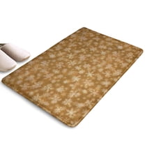 Golden Christmas Snowflake Pattern Flannel Non Slip Door Rugs,Washable Door Mats Indoor,Decorative Door Mats,Dirt-Resistant and Absorbent Doormat for Entrance,Bedroom,Kitchen,Bathroom,23.5"x16"