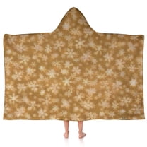 Golden Christmas Snowflake Pattern Hooded Bath Towel，50"x30" for Ages 3 To 12 Kids, Quick Dry Lightweight Soft Microfiber Hood Beach Towel Cover Up for Kids