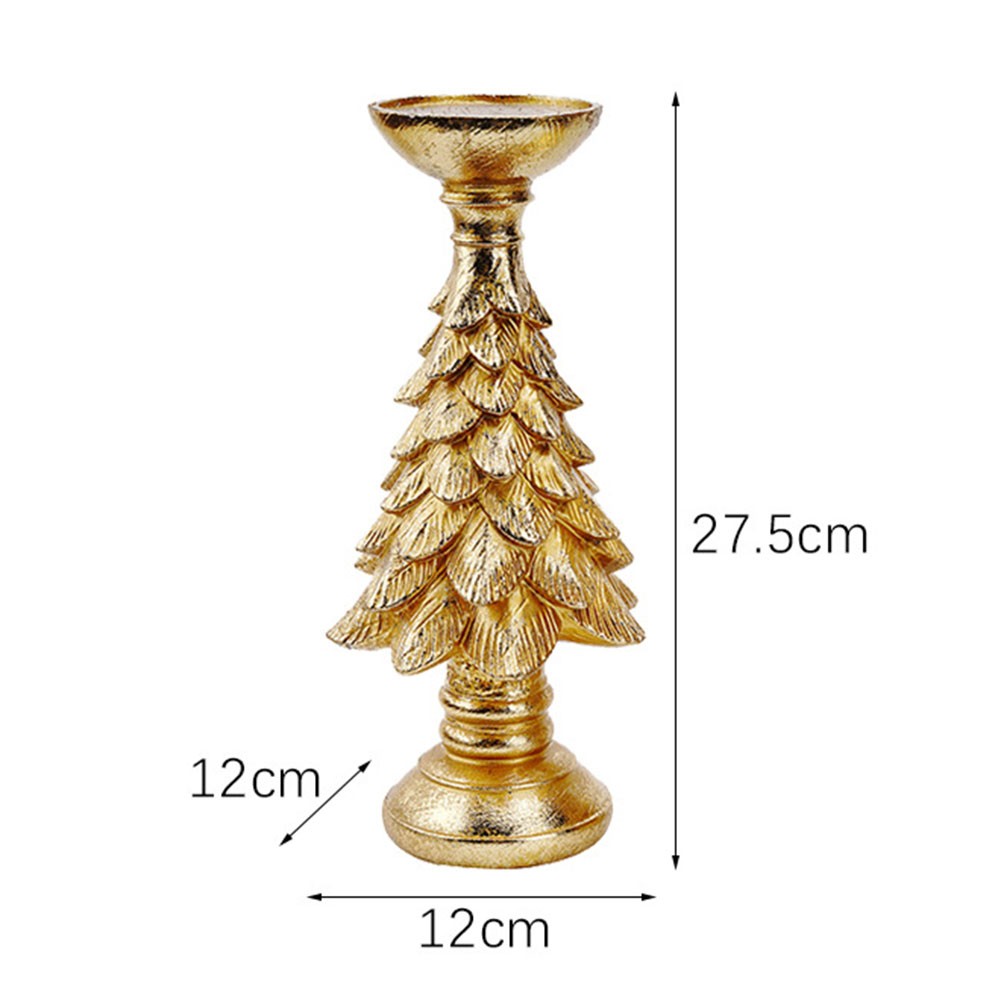 Golden Christmas Tree Candle Holder Resin Candle Holder Ornament Home