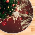thumbnail image 1 of Golden Christmas Tree Red Light Ball Christmas Tree Skirt Opening Design Floor Mat Holiday Decor 47 inch, 1 of 6