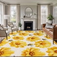 thumbnail image 1 of Golden Chrysanthemum Area Rugs 8'x10', Washable Small Throw Rugs for Living Room Patio, Farmhouse Bees Floral Burlap Indoor Outdoor Rug Non-Slip Low Pile Carpet Runner Reversible Floor Mats, 1 of 8