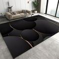 thumbnail image 1 of Golden Circle Irregular Geometry Area Rug, Black Background Non Slip Carpet, Fade Resistant Easy Machine Washable Rug For Indoor Outdoor Hardwood Floors Home Decor 4x6ft, 1 of 6