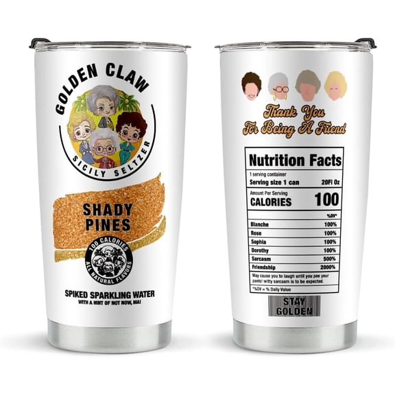 Golden Claw & Movie Tumbler - Stainless Steel Tumblers, 20oz - Birthday, Anniversary & Christmas Gifts for Women & Best Friends