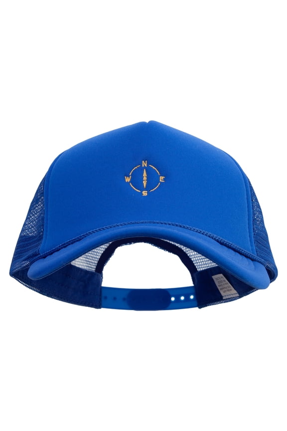 Golden Compass Icon Embroidered Big Size Big Foam Mesh Truck Cap - Royal XL-3XL