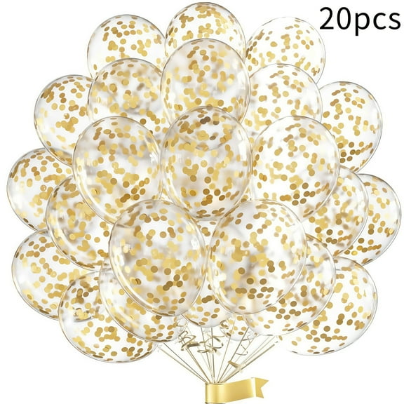 Golden Confetti Balloons Party Balloons 12inch 20/30/50/100pcs Latex Confetti Balloons Birthday Balloons Party Decoration Wedding Shower  Party-Confetti Golden